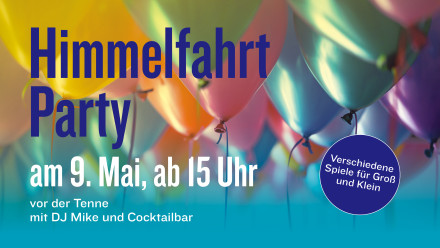Flyer Himmelfahrt Party am 09.05.2024 ab 15 Uhr bei baltic Freizeit